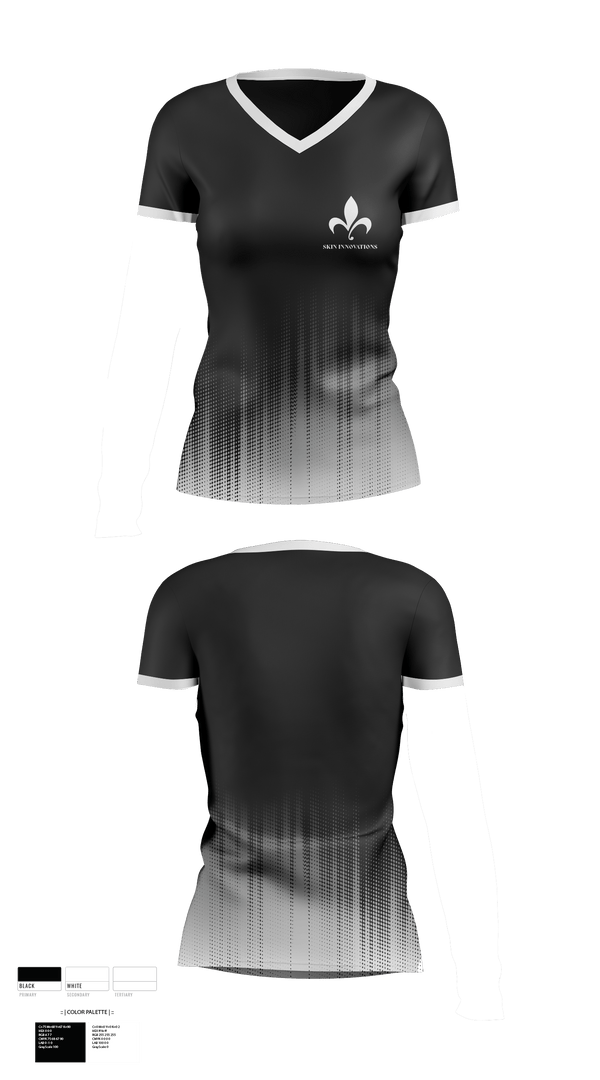 Women's Short Sleeve Vneck Shirt, Skin Innovations, , Teamtime, Team time, sublimation, custom sports apparel, team uniforms, spirit wear, spiritwear, sports uniforms, custom shirts, team store, custom team store, fundraiser sports, apparel fundraiser