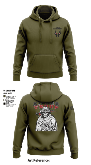 Hoodie, 3/2CR Killer Troop, Army, Teamtime, Team time, sublimation, custom sports apparel, team uniforms, spirit wear, spiritwear, sports uniforms, custom shirts, team store, custom team store, fundraiser sports, apparel fundraiser