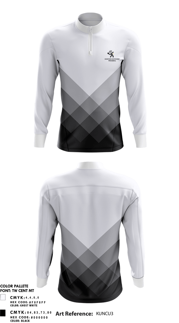 Quarter Zip Jacket, Downtown Montgomery Pickleball Crew, Spirit Store, Teamtime, Team time, sublimation, custom sports apparel, team uniforms, spirit wear, spiritwear, sports uniforms, custom shirts, team store, custom team store, fundraiser sports, apparel fundraiser