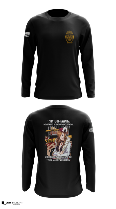State of Hawaii Department of the Attorney General Child Abuse Investigations Unit 2926243 Long Sleeve Performance Shirt 1