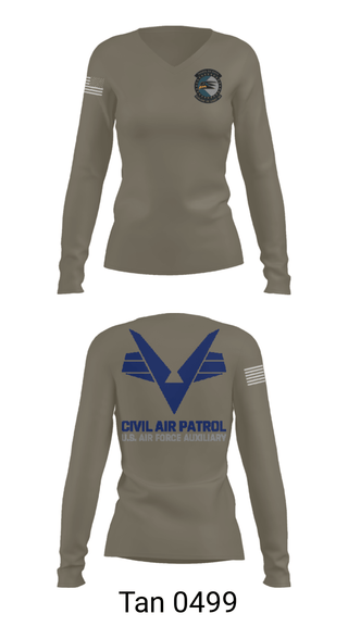 Women's Long Sleeve Vneck Shirt, Sunlake High School Cadet Squadron, Air Force, Teamtime, Team time, sublimation, custom sports apparel, team uniforms, spirit wear, spiritwear, sports uniforms, custom shirts, team store, custom team store, fundraiser sports, apparel fundraiser