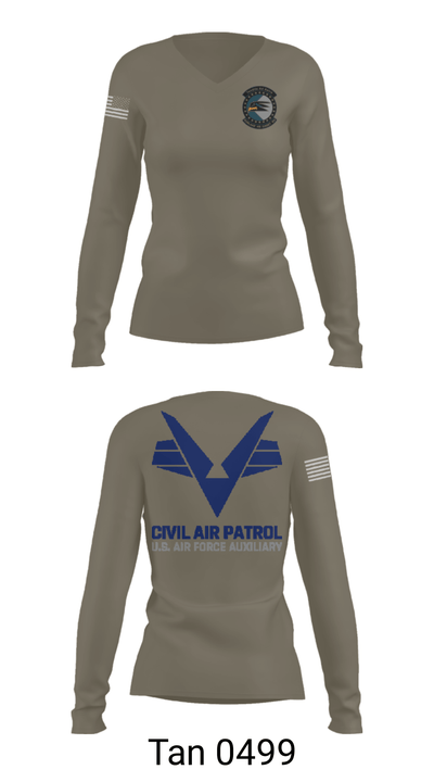 Sunlake High School Cadet Squadron 6161246 Women's Long Sleeve V-neck Shirt - 77