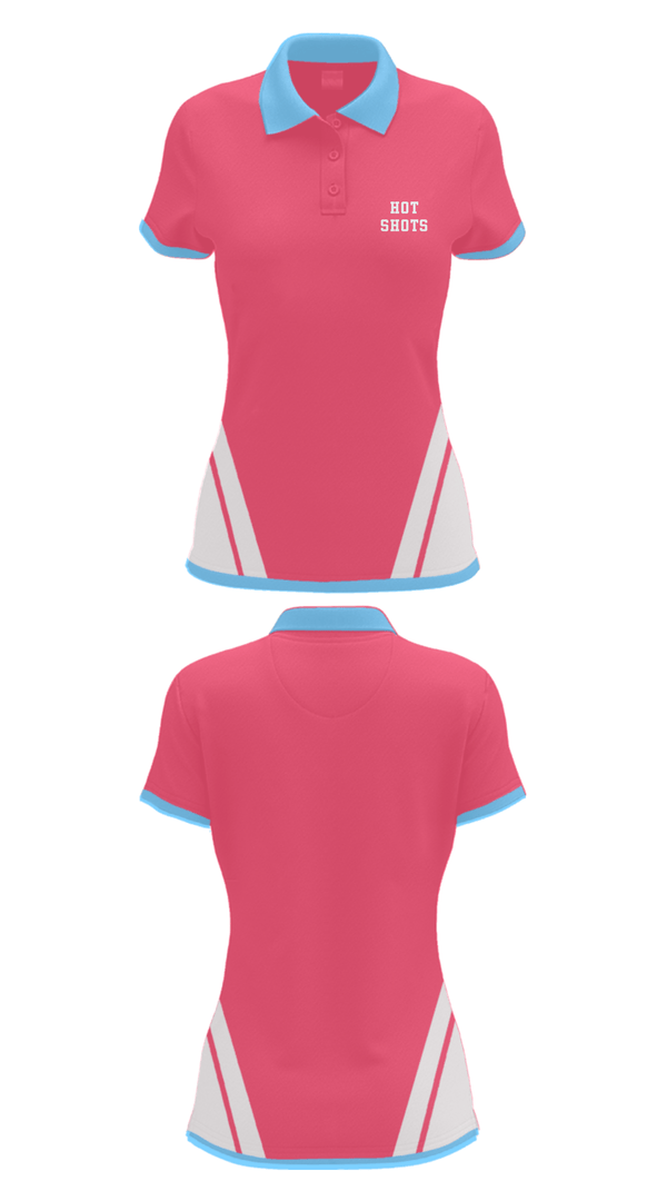 Women's Short Sleeve Performance Polo, Hot Shots, Women's Basketball, Teamtime, Team time, sublimation, custom sports apparel, team uniforms, spirit wear, spiritwear, sports uniforms, custom shirts, team store, custom team store, fundraiser sports, apparel fundraiser
