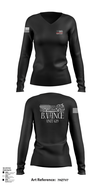 629 6455846 Women's Long Sleeve V-neck Shirt - 116