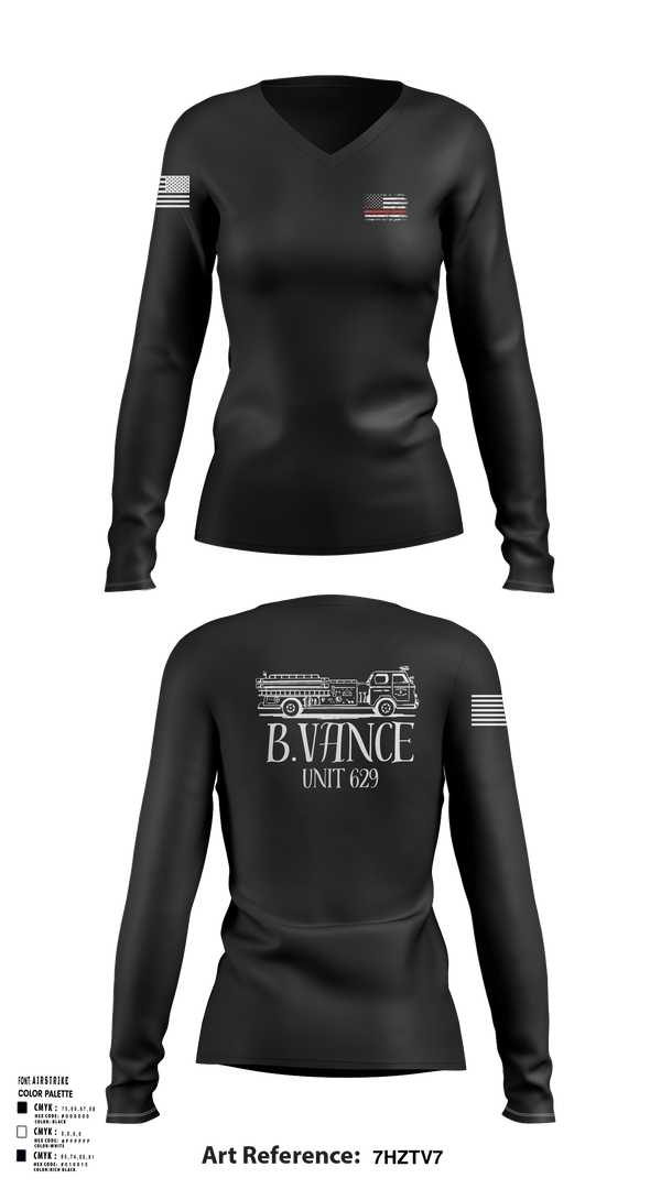 Womens Long Sleeve Vneck Shirt, 629, Fire Department, Teamtime, Team time, sublimation, custom sports apparel, team uniforms, spirit wear, spiritwear, sports uniforms, custom shirts, team store, custom team store, fundraiser sports, apparel fundraiser