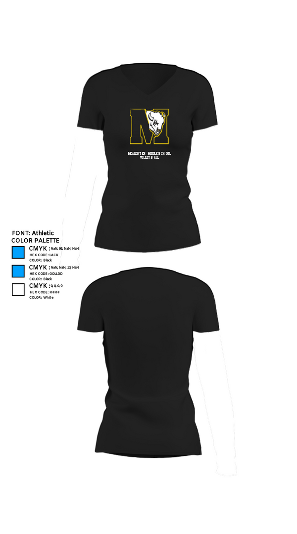Womens Short Sleeve Vneck Shirt, McAlester Middle School Volleyball, Women's Volleyball, Teamtime, Team time, sublimation, custom sports apparel, team uniforms, spirit wear, spiritwear, sports uniforms, custom shirts, team store, custom team store, fundraiser sports, apparel fundraiser