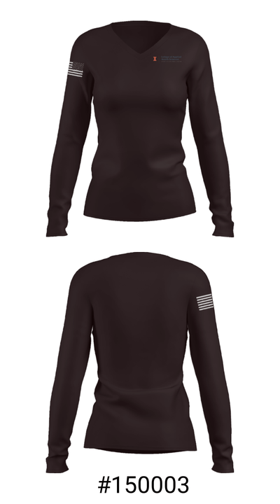 Chez Veterans Center 68396443 Women's Long Sleeve V-neck Shirt - 20