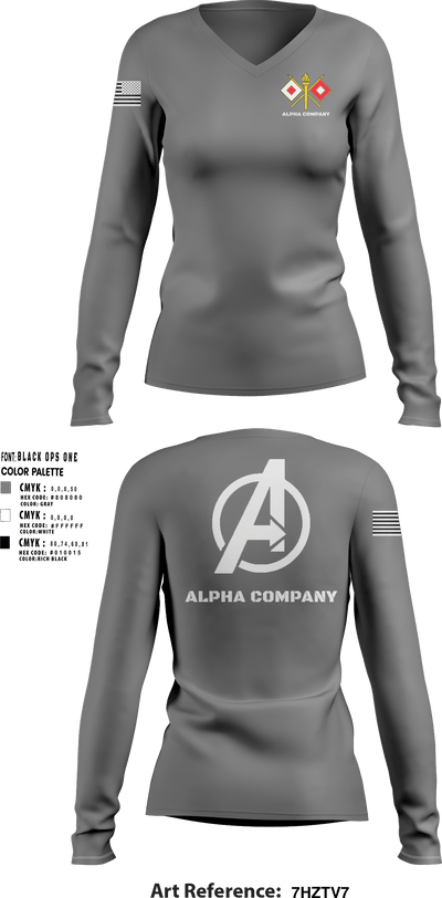 Alpha Company 80514577 Women's Long Sleeve V-neck Shirt - 6