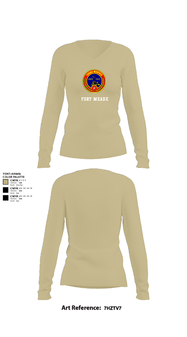 Women's Long Sleeve Vneck Shirt, Fort meade, Marines, Teamtime, Team time, sublimation, custom sports apparel, team uniforms, spirit wear, spiritwear, sports uniforms, custom shirts, team store, custom team store, fundraiser sports, apparel fundraiser