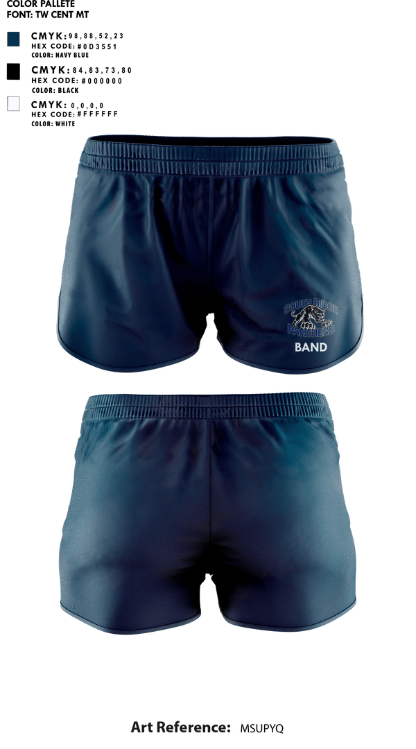 Womens Soccer Shorts, South Ridge High School Band, Spirit Store, Teamtime, Team time, sublimation, custom sports apparel, team uniforms, spirit wear, spiritwear, sports uniforms, custom shirts, team store, custom team store, fundraiser sports, apparel fundraiser