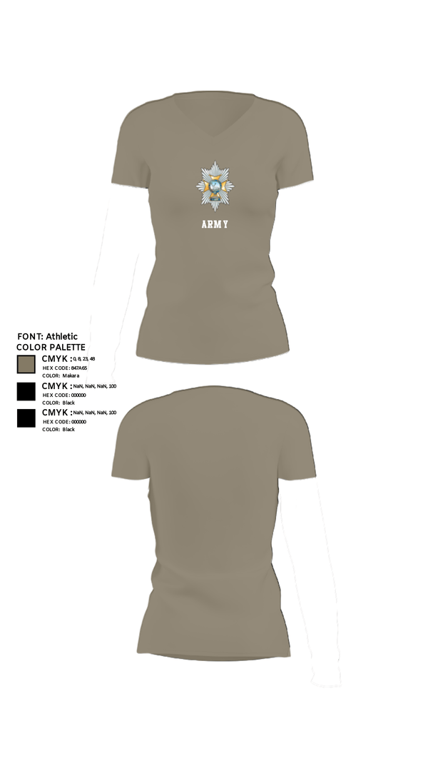 Women's Short Sleeve Vneck Shirt, Sherwood Foresters, Army, Teamtime, Team time, sublimation, custom sports apparel, team uniforms, spirit wear, spiritwear, sports uniforms, custom shirts, team store, custom team store, fundraiser sports, apparel fundraiser