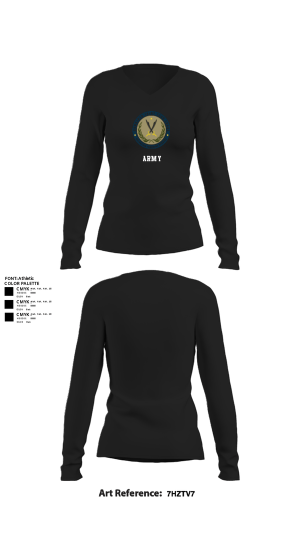 Women's Long Sleeve Vneck Shirt, 3-10 GSAB, Army, Teamtime, Team time, sublimation, custom sports apparel, team uniforms, spirit wear, spiritwear, sports uniforms, custom shirts, team store, custom team store, fundraiser sports, apparel fundraiser