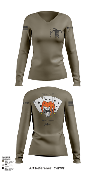 Womens Long Sleeve Vneck Shirt 1, 397TH SC, Army, Teamtime, Team time, sublimation, custom sports apparel, team uniforms, spirit wear, spiritwear, sports uniforms, custom shirts, team store, custom team store, fundraiser sports, apparel fundraiser