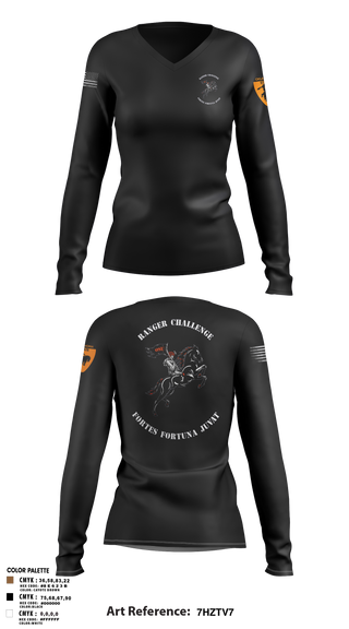 Womens Long Sleeve Vneck Shirt, Ranger Challenge, , Teamtime, Team time, sublimation, custom sports apparel, team uniforms, spirit wear, spiritwear, sports uniforms, custom shirts, team store, custom team store, fundraiser sports, apparel fundraiser