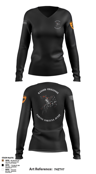 Ranger Challenge 2090684 Women's Long Sleeve V-neck Shirt - 3