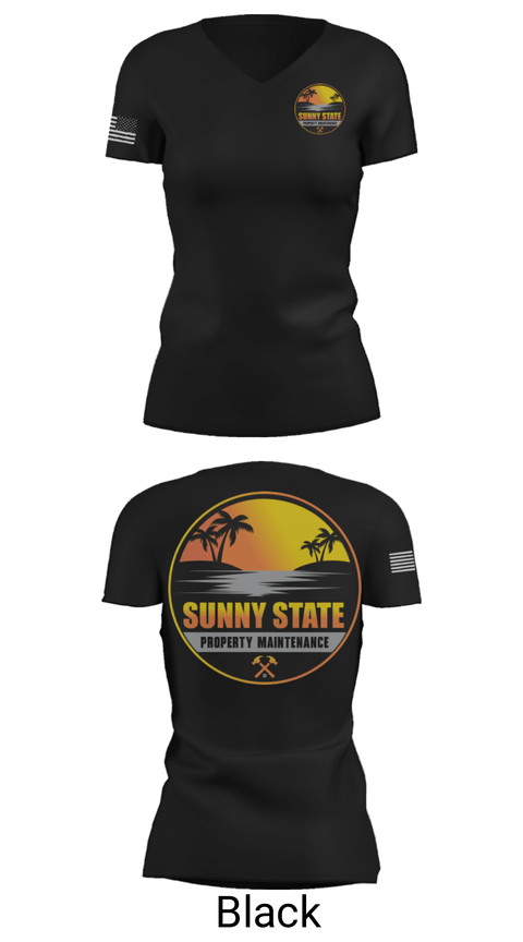 Womens Short Sleeve Vneck Shirt, Sunny State Property Maintenance, , Teamtime, Team time, sublimation, custom sports apparel, team uniforms, spirit wear, spiritwear, sports uniforms, custom shirts, team store, custom team store, fundraiser sports, apparel fundraiser