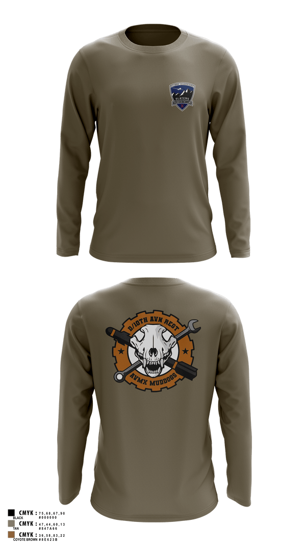Long Sleeve Performance Shirt, D/10 Slayers, Army, Teamtime, Team time, sublimation, custom sports apparel, team uniforms, spirit wear, spiritwear, sports uniforms, custom shirts, team store, custom team store, fundraiser sports, apparel fundraiser