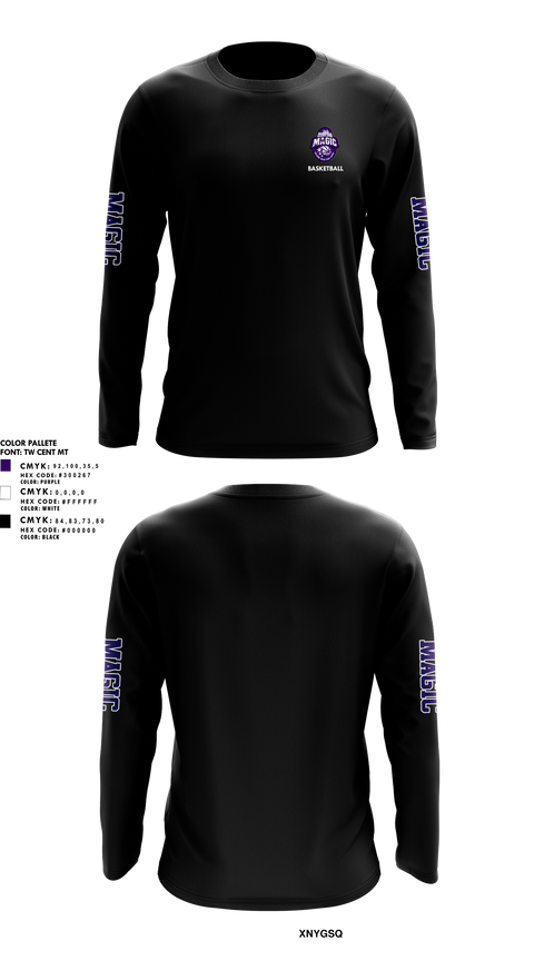 Long Sleeve Performance Shirt, Northwest Magic Basketball, Women's Basketball, Teamtime, Team time, sublimation, custom sports apparel, team uniforms, spirit wear, spiritwear, sports uniforms, custom shirts, team store, custom team store, fundraiser sports, apparel fundraiser