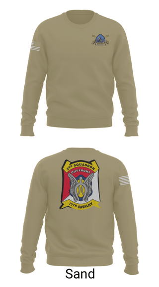 Crew Neck Sweatshirt, B Troop 2-17 Cav REGT, , Teamtime, Team time, sublimation, custom sports apparel, team uniforms, spirit wear, spiritwear, sports uniforms, custom shirts, team store, custom team store, fundraiser sports, apparel fundraiser