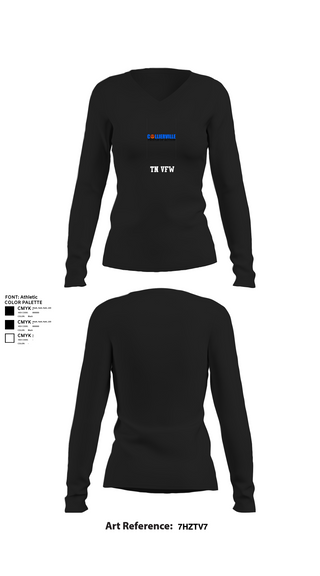 Womens Long Sleeve Vneck Shirt, TN VFW, Army, Teamtime, Team time, sublimation, custom sports apparel, team uniforms, spirit wear, spiritwear, sports uniforms, custom shirts, team store, custom team store, fundraiser sports, apparel fundraiser