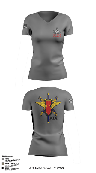 Womens Short Sleeve Vneck Shirt, 19th EOD, Air Force, Teamtime, Team time, sublimation, custom sports apparel, team uniforms, spirit wear, spiritwear, sports uniforms, custom shirts, team store, custom team store, fundraiser sports, apparel fundraiser
