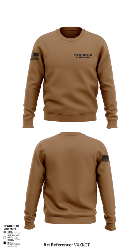 Crew Neck Sweatshirt, 492 SOTRSS Peak Performance, Air Force, Teamtime, Team time, sublimation, custom sports apparel, team uniforms, spirit wear, spiritwear, sports uniforms, custom shirts, team store, custom team store, fundraiser sports, apparel fundraiser