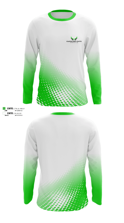 Long Sleeve Performance Shirt, Cleveland Youth Running Club, Cross Country, Teamtime, Team time, sublimation, custom sports apparel, team uniforms, spirit wear, spiritwear, sports uniforms, custom shirts, team store, custom team store, fundraiser sports, apparel fundraiser