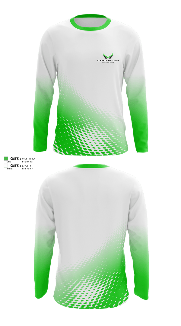 Long Sleeve Performance Shirt, Cleveland Youth Running Club, Cross Country, Teamtime, Team time, sublimation, custom sports apparel, team uniforms, spirit wear, spiritwear, sports uniforms, custom shirts, team store, custom team store, fundraiser sports, apparel fundraiser