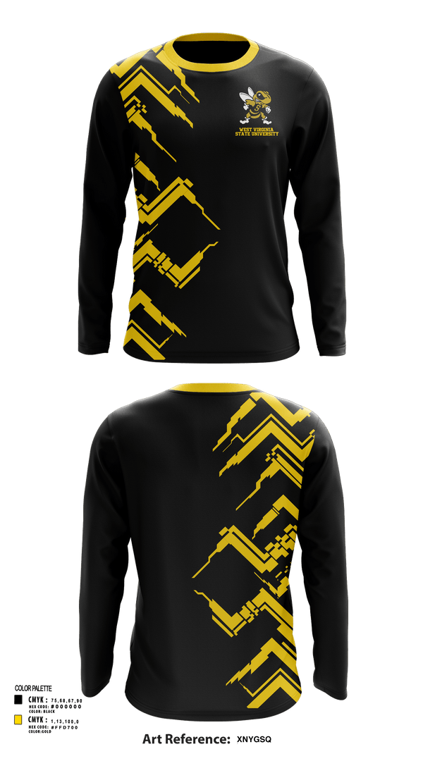 Long Sleeve Performance Shirt, West Virginia State University Football, Football, Teamtime, Team time, sublimation, custom sports apparel, team uniforms, spirit wear, spiritwear, sports uniforms, custom shirts, team store, custom team store, fundraiser sports, apparel fundraiser