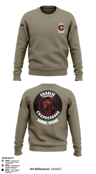 Crew Neck Sweatshirt, C Co Chupacabras, Army, Teamtime, Team time, sublimation, custom sports apparel, team uniforms, spirit wear, spiritwear, sports uniforms, custom shirts, team store, custom team store, fundraiser sports, apparel fundraiser