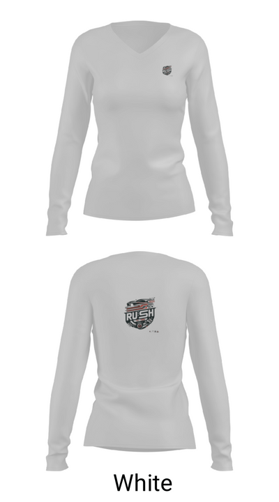 Rush auto detail 14486723 Women's Long Sleeve V-neck Shirt - 16