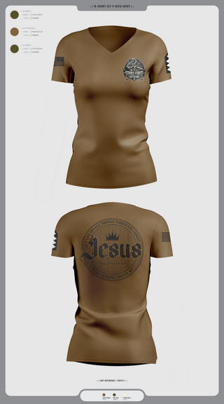 Womens Short Sleeve Vneck Shirt, Strike force Battalion, Army, Teamtime, Team time, sublimation, custom sports apparel, team uniforms, spirit wear, spiritwear, sports uniforms, custom shirts, team store, custom team store, fundraiser sports, apparel fundraiser