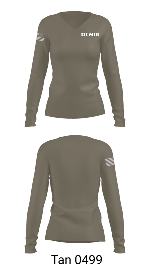 Womens Long Sleeve Vneck Shirt, III MIG, , Teamtime, Team time, sublimation, custom sports apparel, team uniforms, spirit wear, spiritwear, sports uniforms, custom shirts, team store, custom team store, fundraiser sports, apparel fundraiser