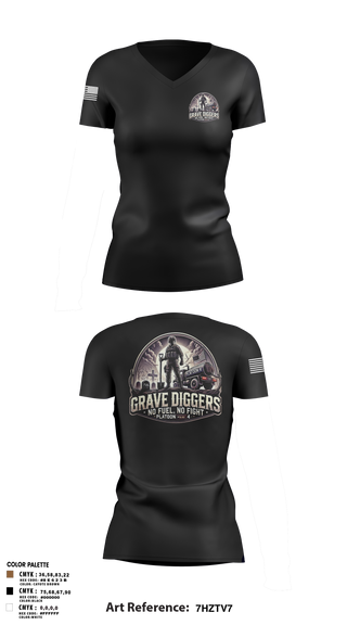 Womens Short Sleeve Vneck Shirt, Gravediggers, , Teamtime, Team time, sublimation, custom sports apparel, team uniforms, spirit wear, spiritwear, sports uniforms, custom shirts, team store, custom team store, fundraiser sports, apparel fundraiser