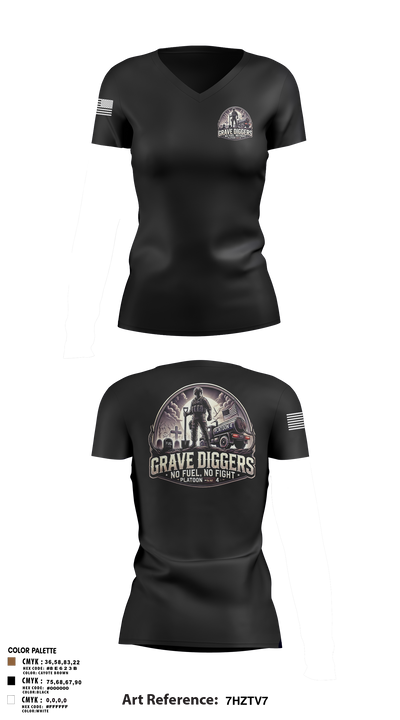 Gravediggers 54270931 Women's Short Sleeve V-neck Shirt - 107
