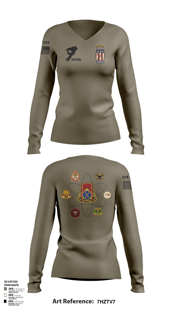 Womens Long Sleeve Vneck Shirt, SPO Nation, Army, Teamtime, Team time, sublimation, custom sports apparel, team uniforms, spirit wear, spiritwear, sports uniforms, custom shirts, team store, custom team store, fundraiser sports, apparel fundraiser