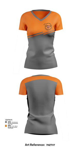 Womens Short Sleeve Vneck Shirt, Sloppy Hog BBQ, , Teamtime, Team time, sublimation, custom sports apparel, team uniforms, spirit wear, spiritwear, sports uniforms, custom shirts, team store, custom team store, fundraiser sports, apparel fundraiser