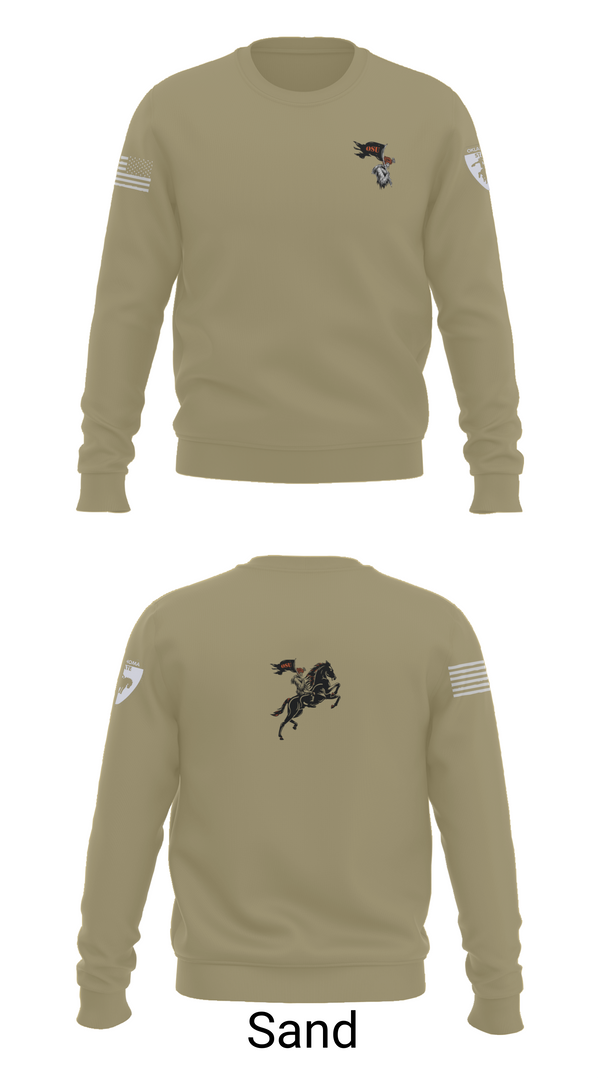 Crew Neck Sweatshirt, Oklahoma State University Ranger Challenge, Army, Teamtime, Team time, sublimation, custom sports apparel, team uniforms, spirit wear, spiritwear, sports uniforms, custom shirts, team store, custom team store, fundraiser sports, apparel fundraiser