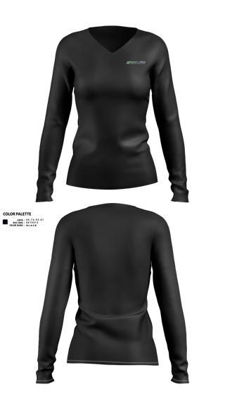 Womens Long Sleeve Vneck Shirt, KinExPro Performance Training & Rehab, , Teamtime, Team time, sublimation, custom sports apparel, team uniforms, spirit wear, spiritwear, sports uniforms, custom shirts, team store, custom team store, fundraiser sports, apparel fundraiser