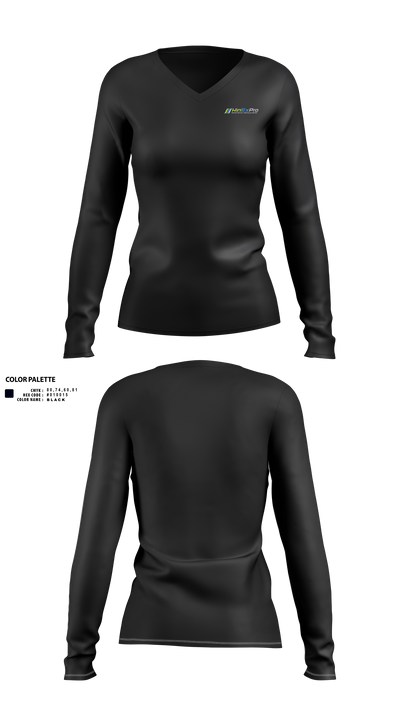 KinExPro Performance Training & Rehab 63111401 Women's Long Sleeve V-neck Shirt - 1