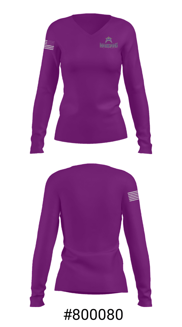Women's Long Sleeve Vneck Shirt, LeMoyne-Owen College Softball, Softball, Teamtime, Team time, sublimation, custom sports apparel, team uniforms, spirit wear, spiritwear, sports uniforms, custom shirts, team store, custom team store, fundraiser sports, apparel fundraiser
