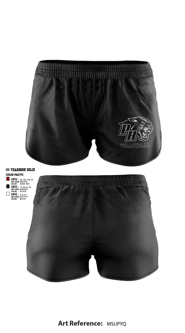 Womens Shorts, Panthers Volleyball, Women's Volleyball, Teamtime, Team time, sublimation, custom sports apparel, team uniforms, spirit wear, spiritwear, sports uniforms, custom shirts, team store, custom team store, fundraiser sports, apparel fundraiser