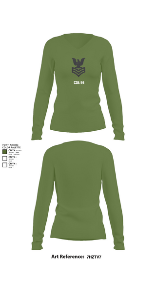 Womens Long Sleeve Vneck Shirt, CDA 64, Navy, Teamtime, Team time, sublimation, custom sports apparel, team uniforms, spirit wear, spiritwear, sports uniforms, custom shirts, team store, custom team store, fundraiser sports, apparel fundraiser