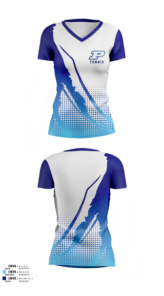 Womens Short Sleeve Vneck Shirt, Miami Palmetto Senior High School Tennis, Tennis, Teamtime, Team time, sublimation, custom sports apparel, team uniforms, spirit wear, spiritwear, sports uniforms, custom shirts, team store, custom team store, fundraiser sports, apparel fundraiser