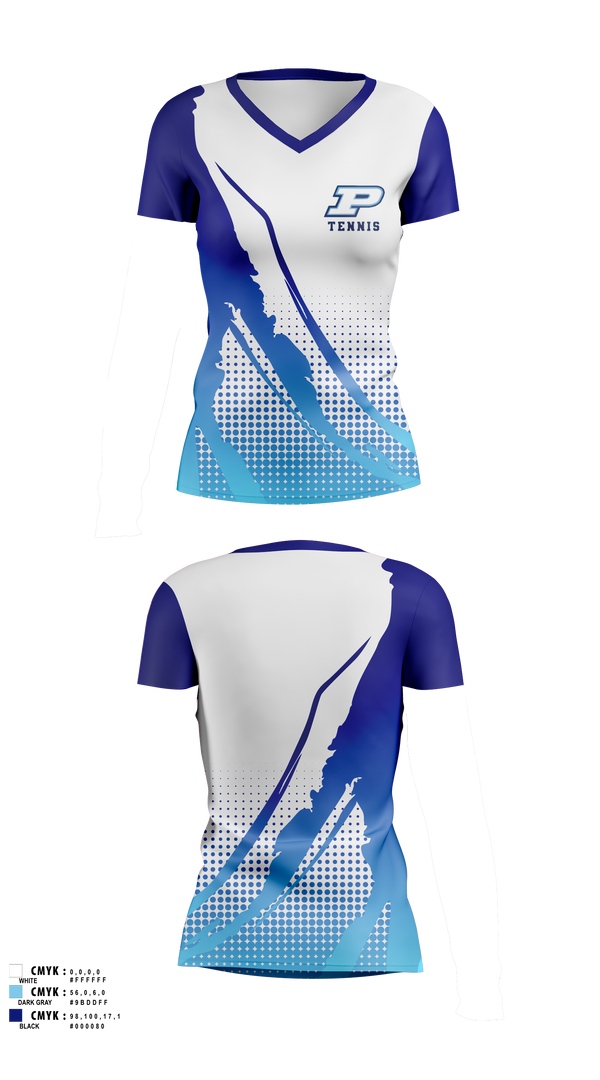 Womens Short Sleeve Vneck Shirt, Miami Palmetto Senior High School Tennis, Tennis, Teamtime, Team time, sublimation, custom sports apparel, team uniforms, spirit wear, spiritwear, sports uniforms, custom shirts, team store, custom team store, fundraiser sports, apparel fundraiser