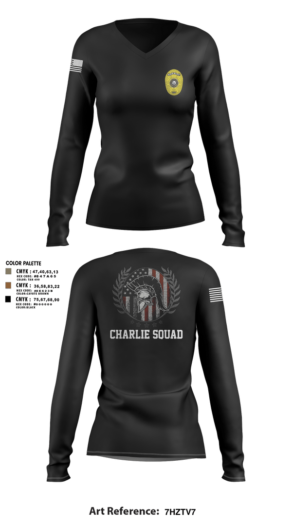 Womens Long Sleeve Vneck Shirt, Charlie SquadCharlie SquadCNT (Crisis Negotiation Team), Police, Teamtime, Team time, sublimation, custom sports apparel, team uniforms, spirit wear, spiritwear, sports uniforms, custom shirts, team store, custom team store, fundraiser sports, apparel fundraiser