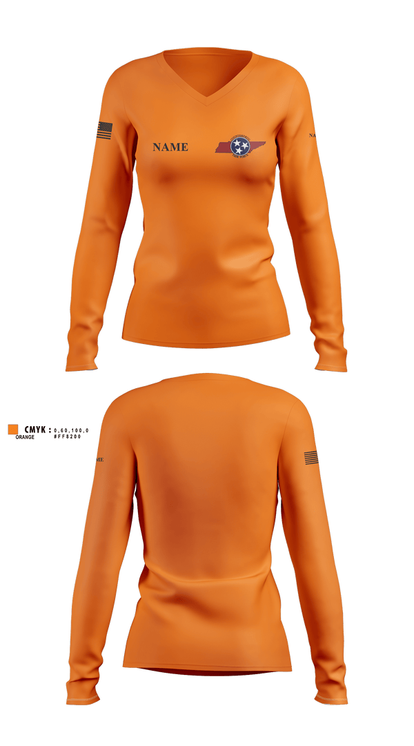 Womens Long Sleeve Vneck Shirt 1, TN CDTF, Softball, Teamtime, Team time, sublimation, custom sports apparel, team uniforms, spirit wear, spiritwear, sports uniforms, custom shirts, team store, custom team store, fundraiser sports, apparel fundraiser