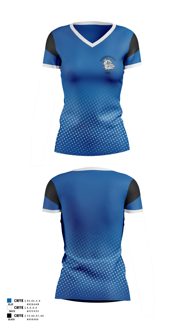 Womens Short Sleeve Vneck Shirt, Woodburn Bulldogs, Tennis, Teamtime, Team time, sublimation, custom sports apparel, team uniforms, spirit wear, spiritwear, sports uniforms, custom shirts, team store, custom team store, fundraiser sports, apparel fundraiser