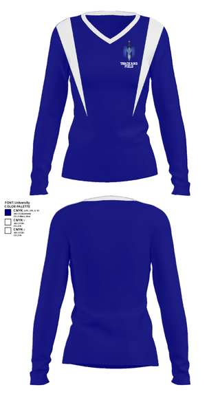 Women's Long Sleeve Vneck Shirt, iMater Knights, Track & Field, Teamtime, Team time, sublimation, custom sports apparel, team uniforms, spirit wear, spiritwear, sports uniforms, custom shirts, team store, custom team store, fundraiser sports, apparel fundraiser