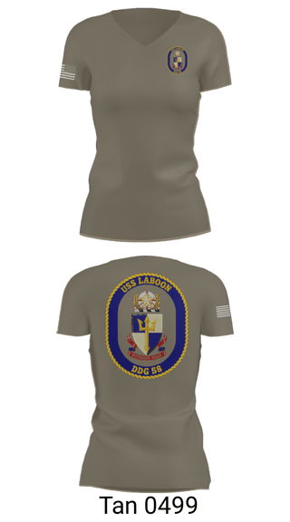 Womens Short Sleeve Vneck Shirt, USS LABOON - DDG 58, Navy, Teamtime, Team time, sublimation, custom sports apparel, team uniforms, spirit wear, spiritwear, sports uniforms, custom shirts, team store, custom team store, fundraiser sports, apparel fundraiser